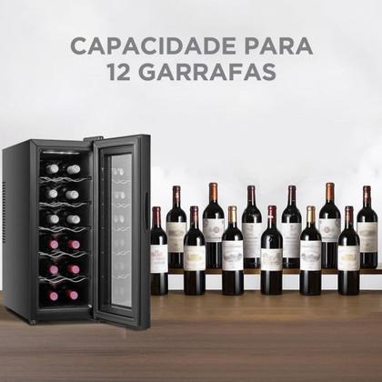 Imagem de Adega Climatizada Midea De Vinho 12 Garrafas com Painel Touch Bivolt