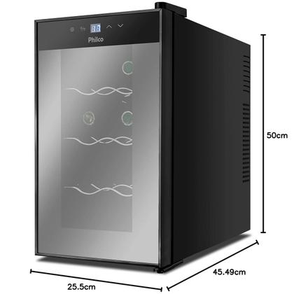 Imagem de Adega Climatizada Philco PAD8E 8 Garrafas Display Digital LED Controle Temperatura Bivolt