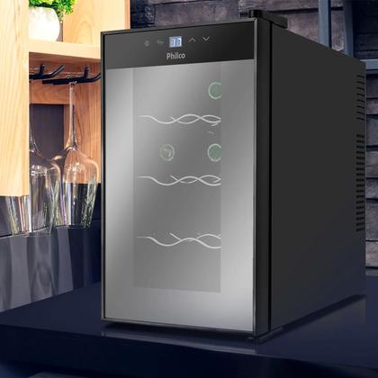 Imagem de Adega Climatizada Philco PAD8E 8 Garrafas Display Digital LED Controle Temperatura Bivolt