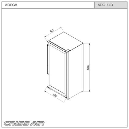 Imagem de Adega crissair dual zone freestanding 77 garrafas em aço inox 193 litros 220v adg77di