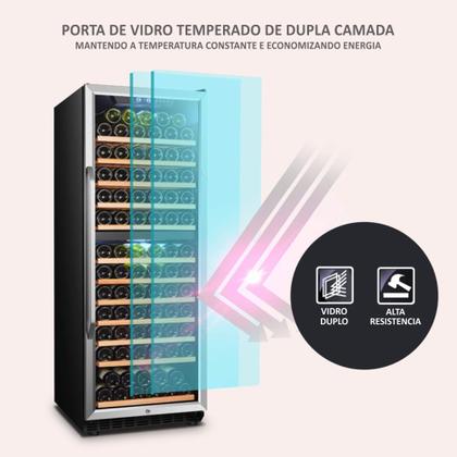 Imagem de Adega de vinho 133 garrafas dual zone 110v