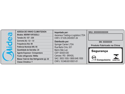Imagem de Adega de Vinho Climatizada 24 Garrafas Inverter Bivolt Midea