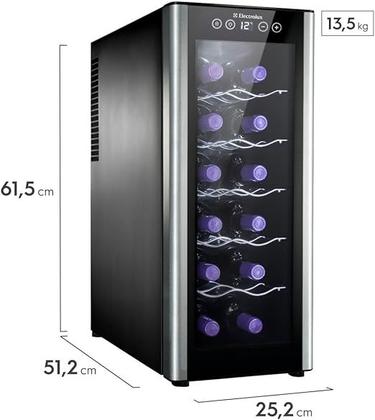 Imagem de Adega De Vinho Climatizada Electrolux 12 Garrafas Touch 110v