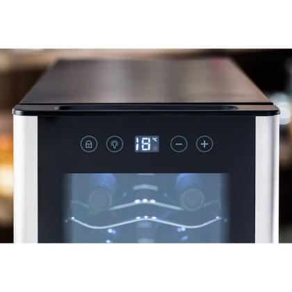 Imagem de Adega de Vinho Climatizada Electrolux 12 garrafas Uma Porta Acabamento em Alumínio (ACB12)