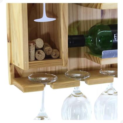 Imagem de Adega De Vinho De Madeira com Alumínio Suporte De Taça