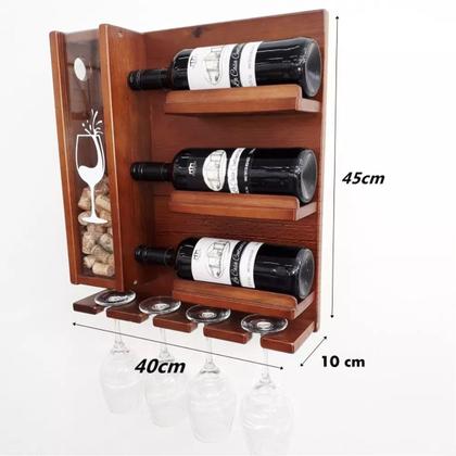 Imagem de Adega De Vinho De Madeira com Alumínio Suporte De Taça