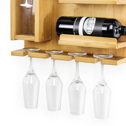 Imagem de Adega De Vinho De Madeira Suporte De Taça De Decoração Barzinho
