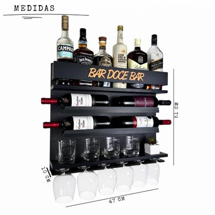 Imagem de Adega de Vinho de Parede com Barzinho Sala - Bar Doce Bar PR