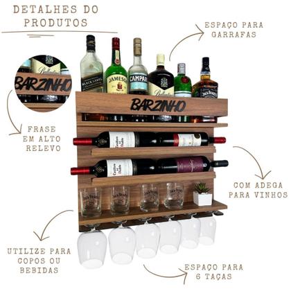 Imagem de Adega de Vinho de Parede com Barzinho Sala - Barzinho IM