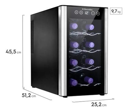 Imagem de Adega de vinho electrolux 8 garrafa aluminio elegante bivolt