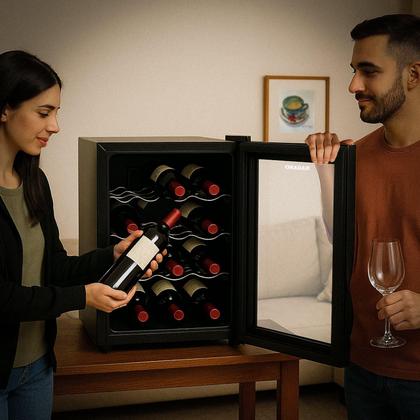Imagem de Adega de Vinhos Climatizada 16 Garrafas 44 L Display Digital Bivolt