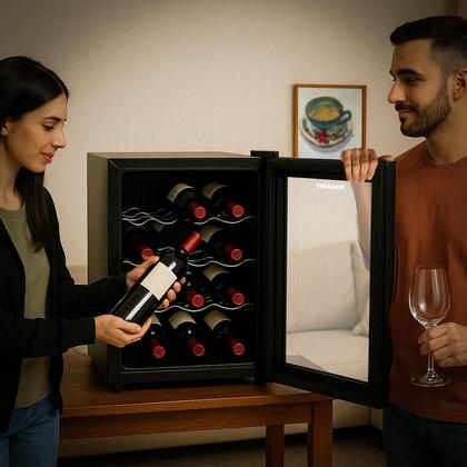 Imagem de Adega de Vinhos Climatizada 16 Garrafas 44 L Display Digital Bivolt