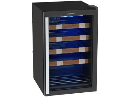 Imagem de Adega de Vinhos Climatizada Piubella 82L 24 Garrafas Preto Fosco CAVE 100 - Venax 127V
