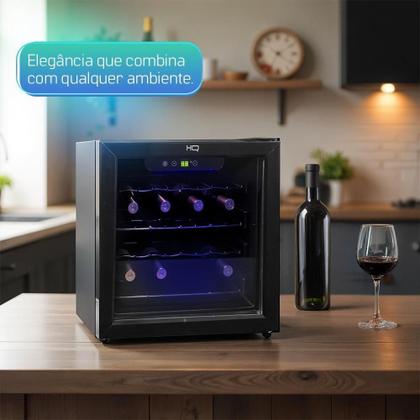 Imagem de Adega de Vinhos Compressor HQ 36 Litros 12 Garrafas Preto HQ-AV12H 127V