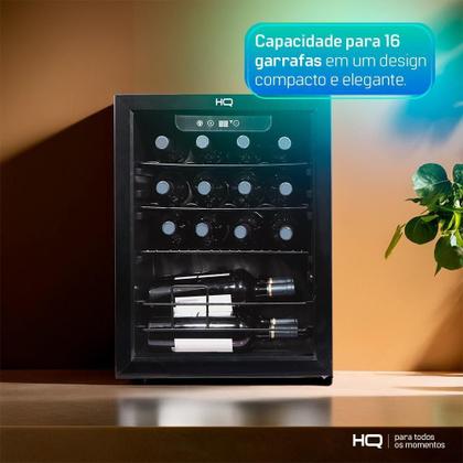 Imagem de Adega de Vinhos Compressor HQ 48 Litros 16 Garrafas Preto HQ-AV16H 127V
