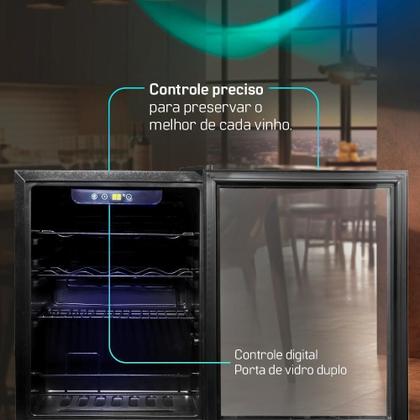 Imagem de Adega De Vinhos Compressor HQ 48 Litros 16 Garrafas Preto HQ-AV16H 220V