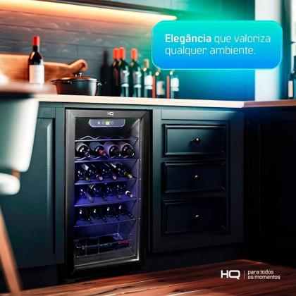 Imagem de Adega De Vinhos Compressor HQ 75 Litros 24 Garrafas Preto HQ-AV24H 110V