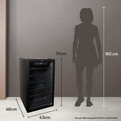 Imagem de Adega De Vinhos Compressor HQ 75 Litros 24 Garrafas Preto HQ-AV24H 110V