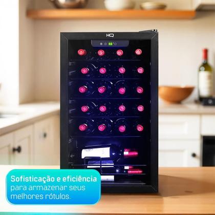 Imagem de Adega De Vinhos Compressor HQ 75 Litros 24 Garrafas Preto HQ-AV24H 110V