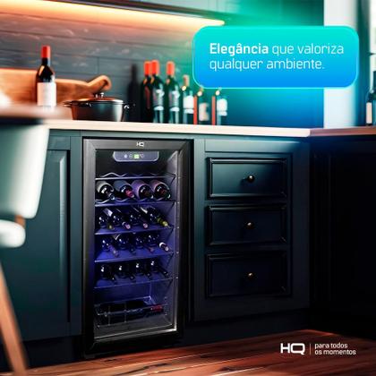 Imagem de Adega de Vinhos Compressor HQ 75 Litros 24 Garrafas Preto HQ-AV24H