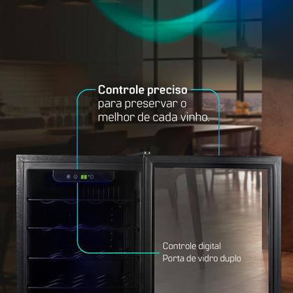 Imagem de Adega de Vinhos Compressor HQ 75 Litros 24 Garrafas Preto HQ-AV24H