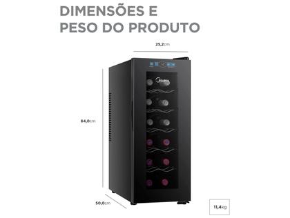 Imagem de Adega de Vinhos Midea para 12 Garrafas com até 18C - MDRW066