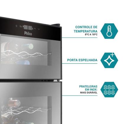 Imagem de Adega Display Digital 24 Garrafas Philco Ph24 Dz Bivolt