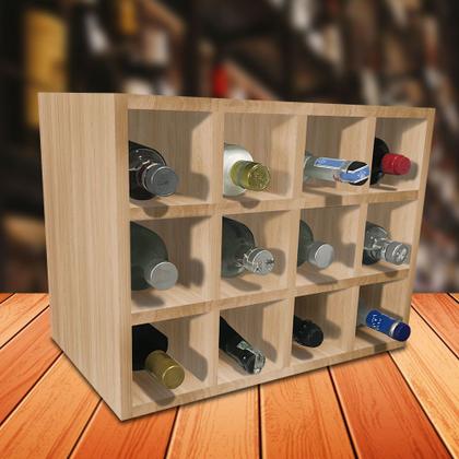 Imagem de Adega MDF Suporte Nicho De 12 Garrafas Vinho De Parede