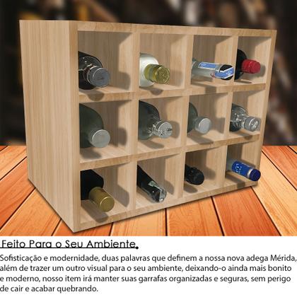 Imagem de Adega MDF Suporte Nicho De 12 Garrafas Vinho De Parede