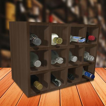 Imagem de Adega MDF Suporte Nicho De 12 Garrafas Vinho De Parede