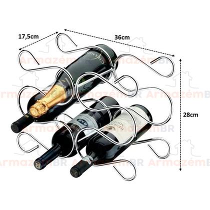 Imagem de Adega Para 6 Garrafas Vinho Champanhe Aço Cromado - 1362 Future