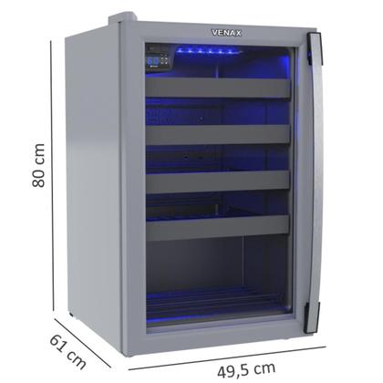 Imagem de Adega Piubella 100 para 24 Garrafas Cinza Porta Invertida