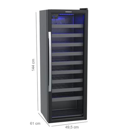 Imagem de Adega piubella cave 200 para 50 garrafas preto fosco 127 v