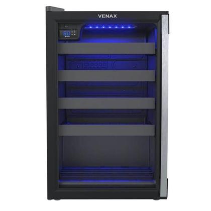 Imagem de Adega Piubella Venax 100 127V Para 24 Garrafas Preto Porta Invertida Iluminação LED Azul 19925