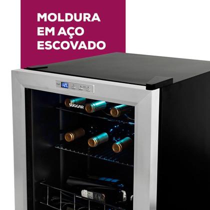 Imagem de Adega Suggar Lyon 13 Garrafas Preta Inox 110V AD1511IX