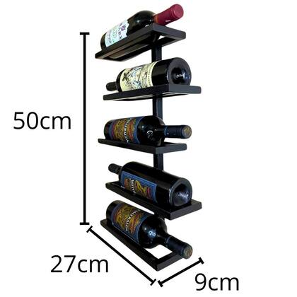 Imagem de Adega Suspensa De Parede Estilo Industrial 6 Garrafas Vinho