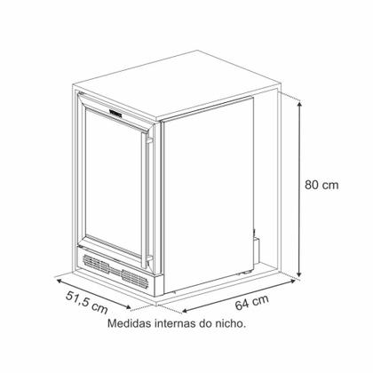 Imagem de Adega Venax Cave In Touch 100L Preto Fosco de Embutir Porta Invertida 127V P31424