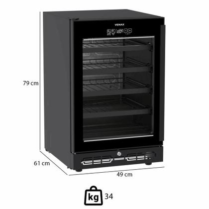 Imagem de Adega Venax Cave In Touch 100L Preto Fosco de Embutir Porta Invertida 127V P31424