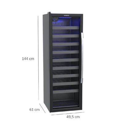 Imagem de Adega Venax Piubella 50 Garrafas Preto Porta Invertida - 220V