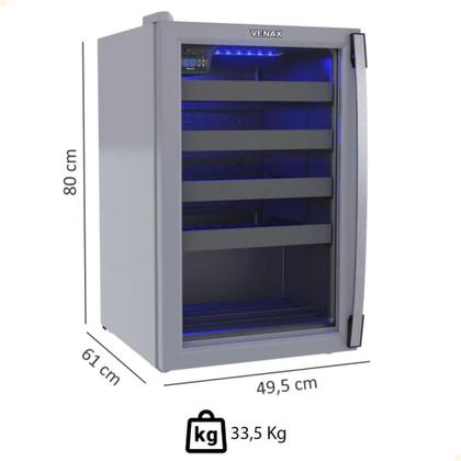 Imagem de Adega Venax Piubella Cave 100L Porta Invertida Cinza 127V 19924