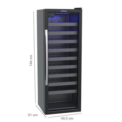 Imagem de Adega Venax Piubella Cave 200L Para 50 Garrafas Preto Fosco 220V 13703