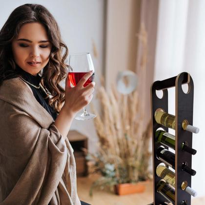 Imagem de Adega Vertical Suporte Para 5 Garrafas De Vinho Empilhavel Mini Bar Expositor