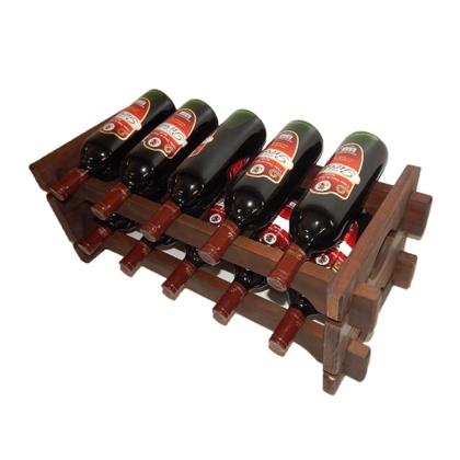 Imagem de Adega Vinho Madeira 10 Garrafas Cor Imbuia C05 Cevey Adegas e Artesanatos