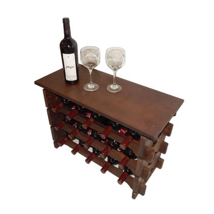 Imagem de Adega Vinho Madeira 15 Garrafas Tipo Mesinha Cor Imbuia C05 Cevey Adegas e Artesanatos