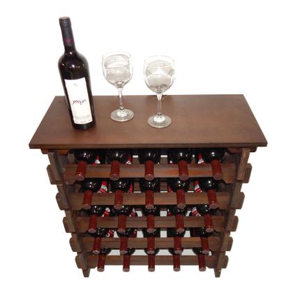 Imagem de Adega Vinho Madeira 25 Garrafas Tipo Mesinha Cor Imbuia C05