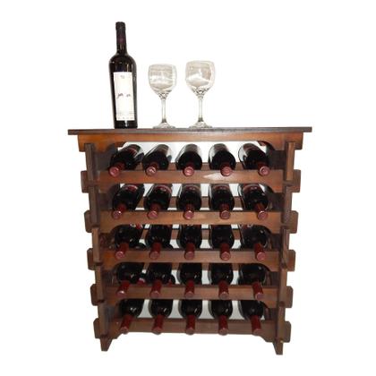 Imagem de Adega Vinho Madeira 25 Garrafas Tipo Mesinha Cor Imbuia C05