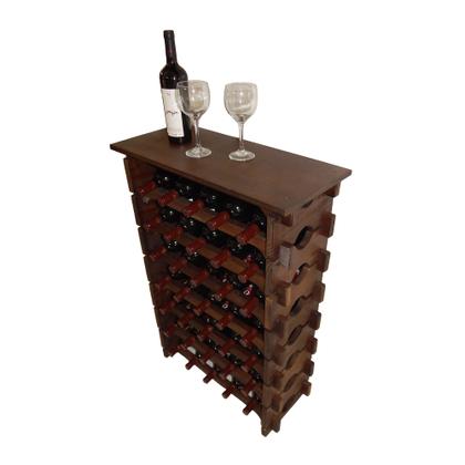 Imagem de Adega Vinho Madeira 35 Garrafas Tipo Mesinha Cor Imbuia C05 Cevey Adegas e Artesanatos