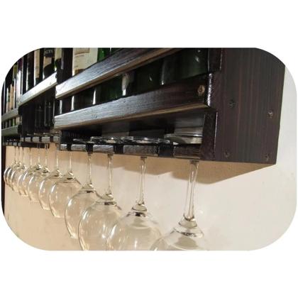 Imagem de Adega Vinho Porta Taça Madeira Rústica Barzinho Parede 120x60