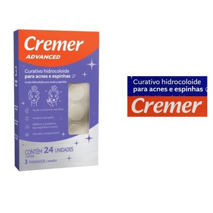 Imagem de Adesivo Acnes e Espinhas Hidrocoloide Cremer Curativo 24 Unidades