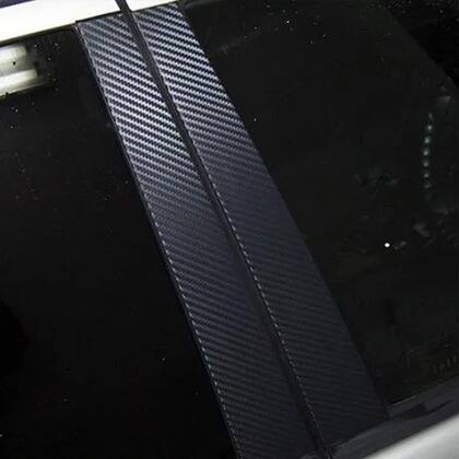 Imagem de Adesivo Blackout Nissan Versa p/ Coluna de Porta Fibra de Carbono
